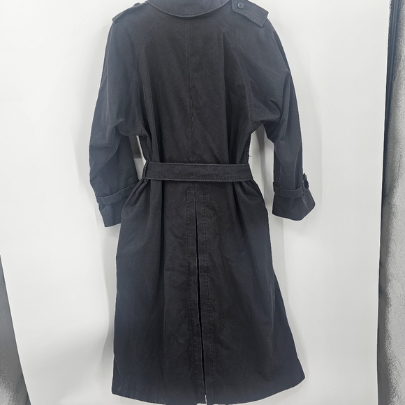 Burberry Vintage Trench Coat Black with Liner Nova Check Size 8 (X-Long Length) - Picture 11 of 14